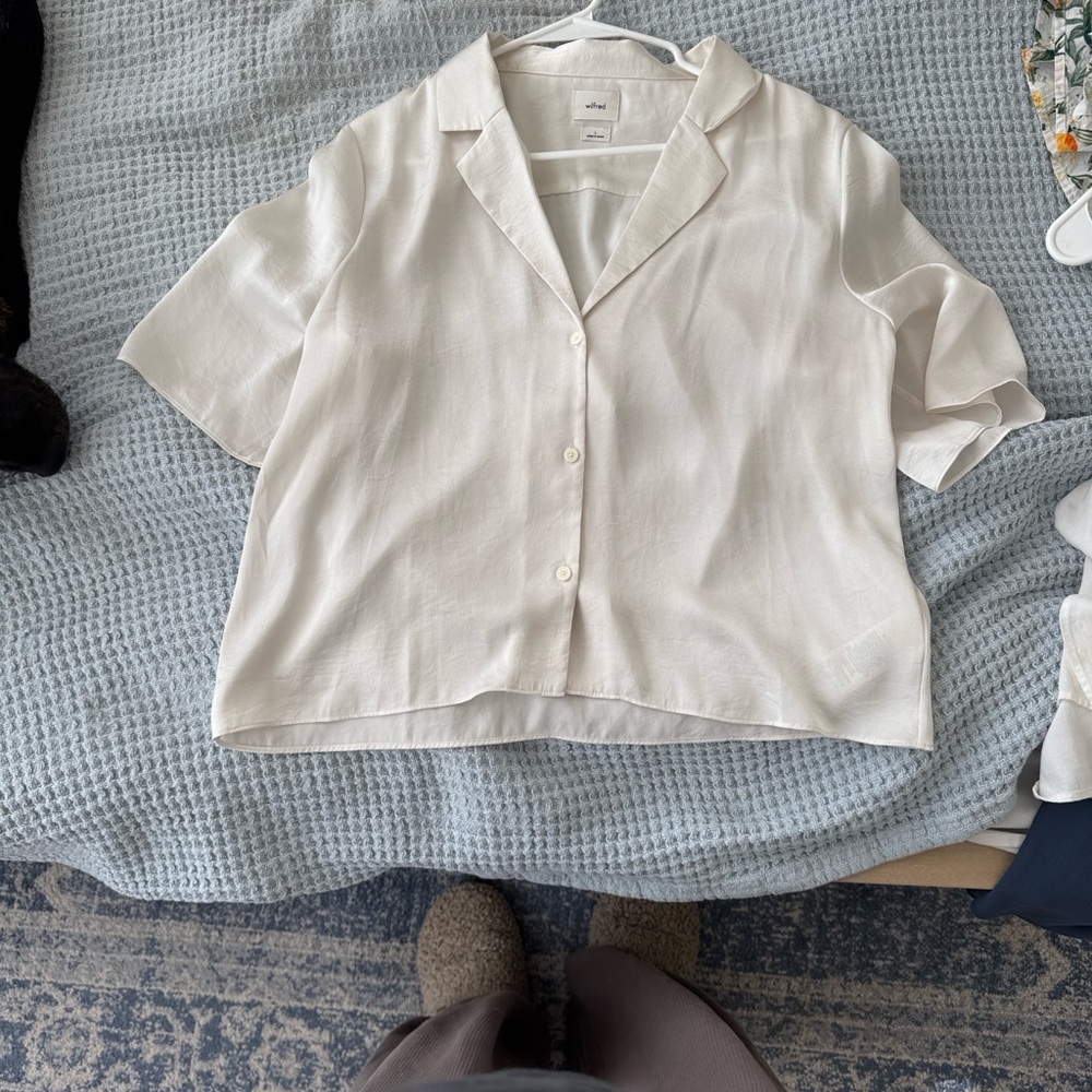 Aritzia Ivory Button-Down Blouse - image 6